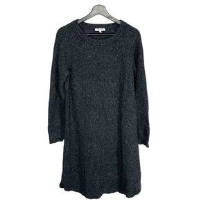 Madewell Dark Grey Knit Long Sleeve Sweater Knee Length Dress Medium